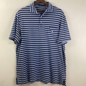 Polo Ralph Lauren Men's XL Blue Striped Pocket Short Sleeve Shirt